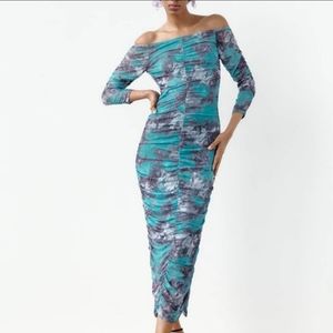 ZARA DRAPED TULLE DRESS 💙